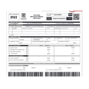 ejemplo factura impuesto predial
